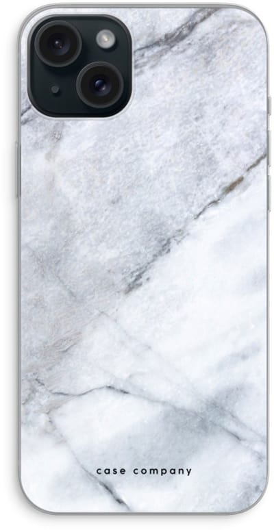 Case Company® - Hoesje geschikt voor iPhone 15 Plus hoesje - Witte marmer - Soft Cover Telefoonhoesje - Bescherming aan alle Kanten en Schermrand