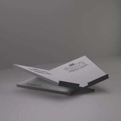 3d-gezellig Boekenstandaard Friesland - Boekensteun - Boekenhouder - Book Holder - 37*25*10 cm - Grijs - 100% gerecycled PLA (bioplastic)
