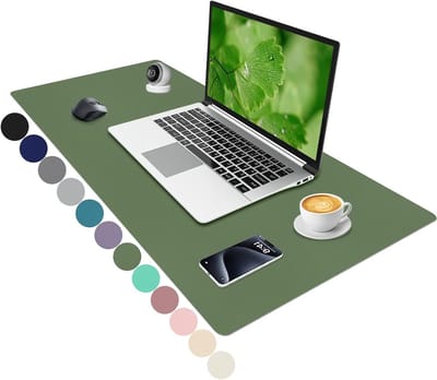 Grote Desk Pad 90x43cm in Olijfgroen - Ideaal voor Bureau, Werkplek en Thuisgebruik