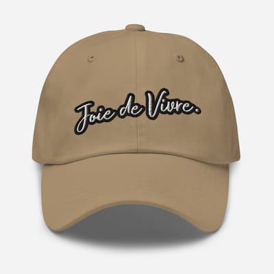De2pktjes - Joie de Vivre Geborduurde pet met een MEHARI geborduurd op de ACHTERZIJDE - Khaki