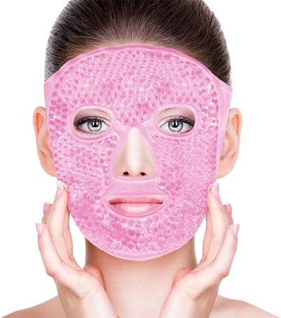 Hot Cold masker - 1stuk - Koelmasker - Migraine masker - Oogmasker - ijsmasker - Gezichtsmasker - Herbruikbaar -Warmte- en koudetherapie - voor mannen, vrouwen en kinderen - Roze