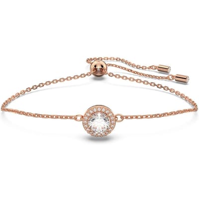 Swarovski Constella ronde armband met pavézetting in roségoudkleur voor dames 5636273 Shopping Bag,Rose Gold,F white