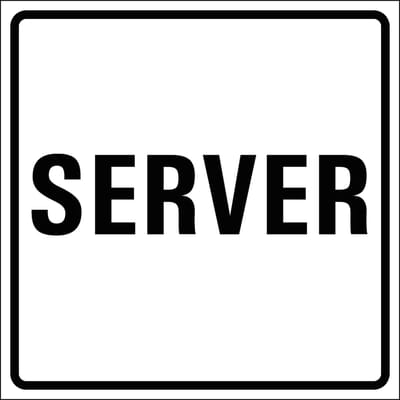Server sticker, wit zwart 100 x 100 mm