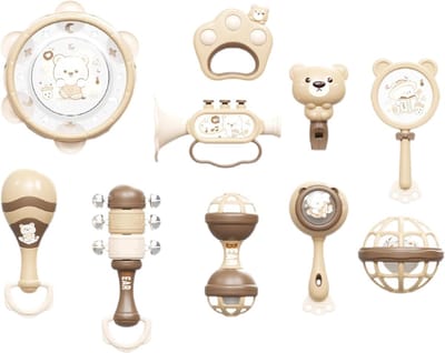 Muziekinstrumenten Peuterset - Kindermuziek Speelgoed - Vroeg Leren Muziek - 10 Delige Set - 23 x 18 x 12 cm
