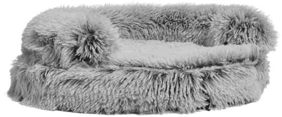 Kattenmand Croci - Bicolor Zwart, Ronde Vorm, Pluche - 45x45x9 cm