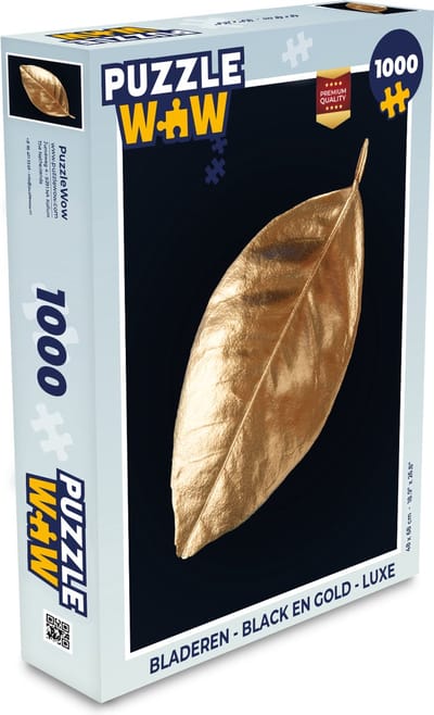 Puzzel Bladeren - Black en gold - Luxe - Natuur - Planten - Legpuzzel - Puzzel 1000 stukjes volwassenen
