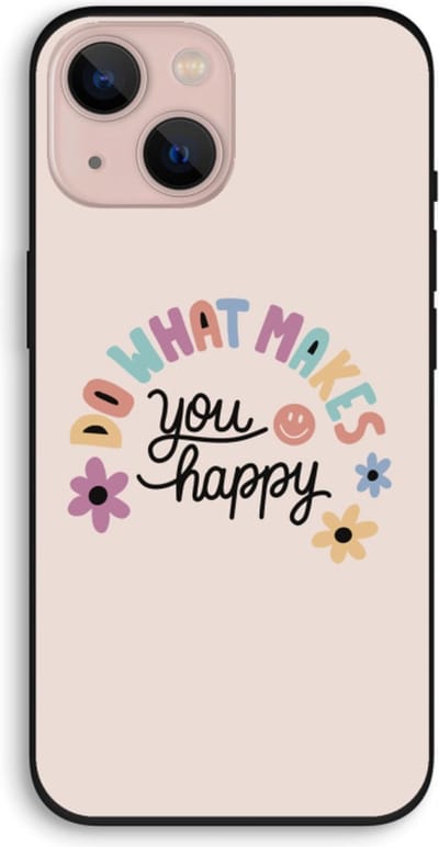 Case Company® - Hoesje geschikt voor iPhone 13 hoesje - Happy days - Biologisch Afbreekbaar Telefoonhoesje - Bescherming alle Kanten en Schermrand