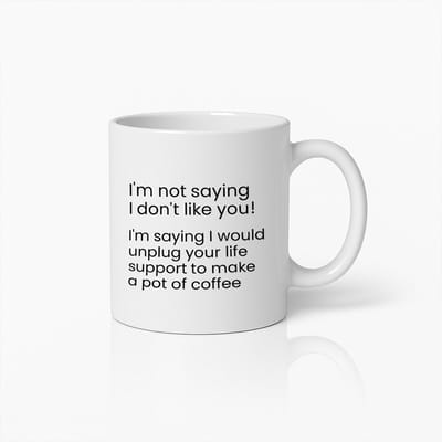 Grappige Koffiemok 330ml – Sarcastische Quote Beker Cadeau voor Vrienden, Collega’s & Koffieliefhebbers