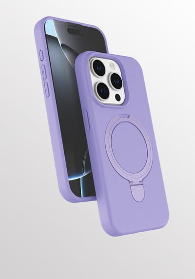 Hoesje Geschikt voor iPhone 15 Pro hoesje zacht siliconen Lila - Liquid Backcover ring hoesje Geschikt voor Magsafe