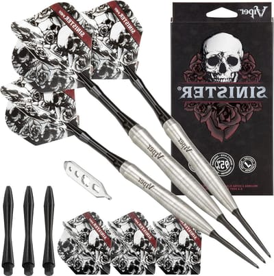 95% Tungsten Steel Tip Darts - Sinister Black Design