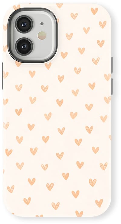 Tough Hoesje met Hartjes geschikt voor iPhone 12 | Little Love Tough Case Geschikt voor Mag | Hartjes Print Backcover geschikt voor iPhone 12 Blush Hearts
