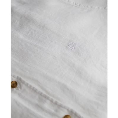 Superdry Premium Linen Slim Overhemd Met Lange Mouwen Wit 2XS Vrouw