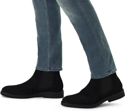 Manfield - Heren - Donkerblauwe suède chelsea boots - Maat 43