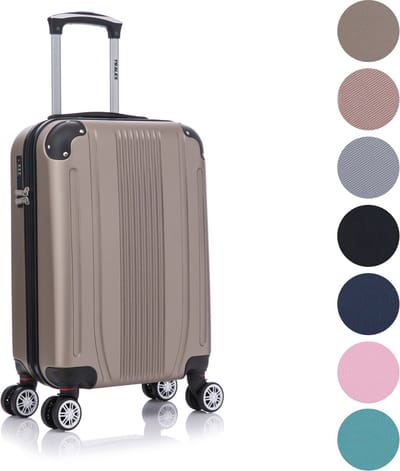 TRALEX - Levante - Handbagage - 39L - 56x37x23cm - ABS - Harde schaal - Cijferslot - Lichtgewicht - Flexibel - Duurzaam - Stille (rubberen) wielen - Dubbele Spinner-wielen - Champagne