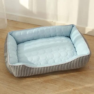 Nid pour chien et chat Été Animal de compagnie Sensation de fraîcheur Sommeil profond Nid frais en soie glacée Refroidissement pour animal de compagnie Fournitures d'été pour animal de compagnie S 46X35X15CM