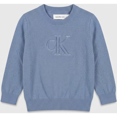 Calvin Klein Boys Quilted Monogram Sweater Satin Blue Taglia: 14 | Maglioni Outlet | kids | Blu
