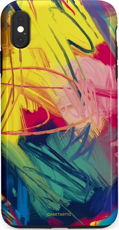 Casetastic Hoesje Geschikt voor Apple iPhone Xs Max - Stijlvolle Beschermende Duo-layer Case - Kleurenstorm