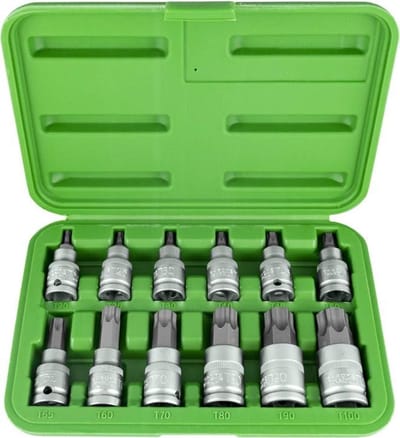 JBM Tools Torx doppenset 1/2" in twee lengtematen met stevige opbergdoos