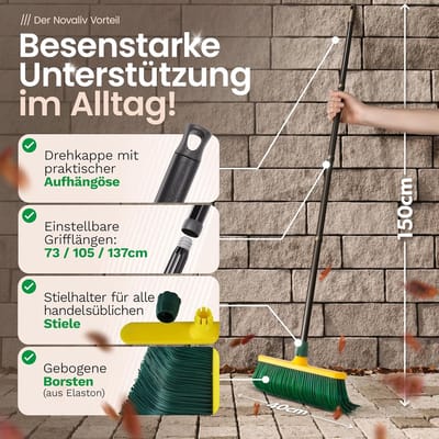 Bezemkop klauwbezemset 40 cm kunststof vervangbezem bezem vervanging tuinbezem straatbezem veegbezem bladbezem (2, 40 cm vervangkop)
