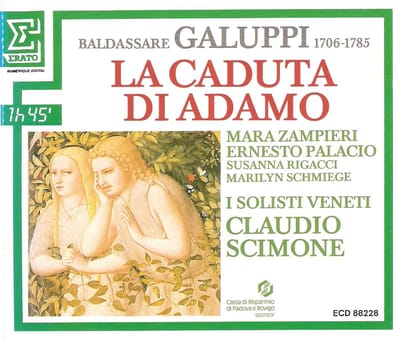2-CD Baldassare Galuppi - La Caduta di Adamo - Zampieri / Palacio / I Solisti Veneti / Claudio Scimone / ..