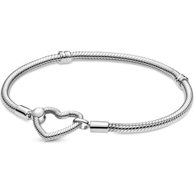 Bracelet à chaîne serpent à double tour avec fermoir en forme de cœur en argent sterling 925 100 % 925 pour bracelet européen 19cm white