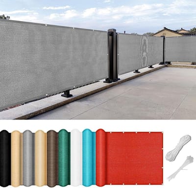 HDPE Balkon Privacyscherm 200x600 cm Lichtgrijs - Anti-Gluren en UV-Bescherming