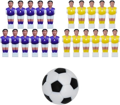 Tafelvoetbalspel Poppetjes - Voetbalmannen Vervanging - Spel Reparatie - Set van 11 stuks - Standaard Formaat - Geel Paars