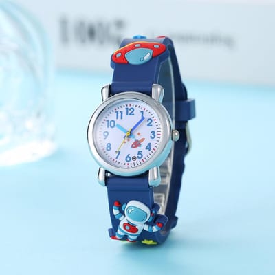 Nieuwe Student Kinderen Cartoon Astronaut UFO Astronaut Quartz Horloge gray