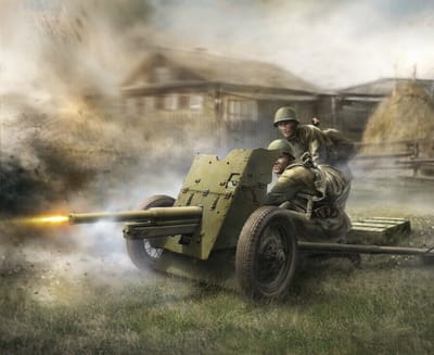 Zvezda - Soviet Gun 45mm (Zve6112) - modelbouwsets, hobbybouwspeelgoed voor kinderen, modelverf en accessoires