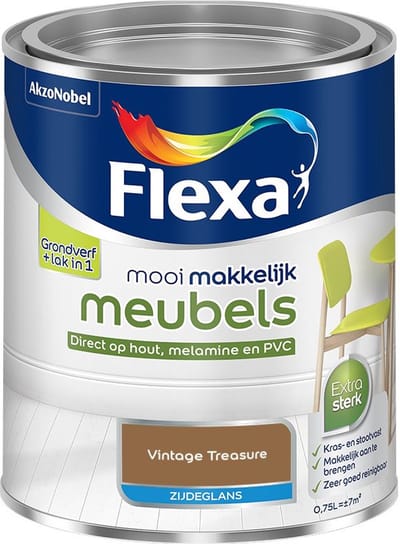 Flexa - Mooi Makkelijk Meubels Zijdeglans - Vintage Treasure - Mengverf - 750 Ml