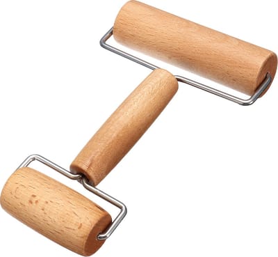 Tectier Dubbele Deegroller Hout - 17,5 cm - Compact Keukengerei