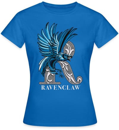 Harry Potter Ravenclaw Coat of Arms Monochrome T-Shirt Dames