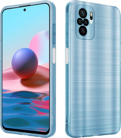 Cadorabo Hoesje geschikt voor Xiaomi RedMi NOTE 10 4G / RedMi NOTE 10S in Brushed Turqoise - Beschermhoes Case Cover van flexibel TPU silicone in Brushed design