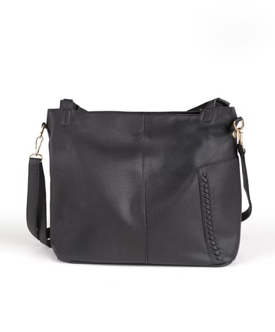 Vivisence Handtas met handgrepen PU-leer organizer schouderriem dames tas casual modieus, Zwart, één maat