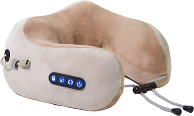 longziming Nek Kussen Massage – Roze – Rollende Bal– 3 Modi– Kneedmassage – Meerdere Massage Standen – Zacht en Comfortabel – Voor Thuis en Kantoor– U-vorm Massagekussen voor Thuis & Kantoor