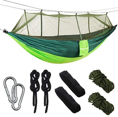 Ultralichte Hangmat voor Buiten, Draagkracht 300 kg, Ademend en Sneldrogend Nylon, Ideaal voor Backpacken, Camping en Tuin