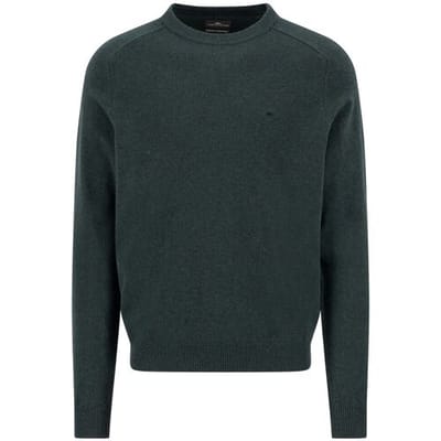 Fynch-Hatton Trui Supersoft Lambswool O-Neck Dark Ivy / male