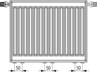 Kermi X2 Profil-Vmulti universele radiator, type 22, 500x800, wit, ventiel, FTX220500801N1K