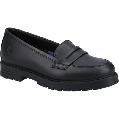Hush Puppies Hazel Loafer SNR Meisjes Zwarte Leren Mocassins