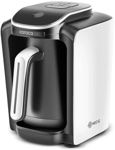 Karaca Hatır Neo Turkse Koffiemachine met Melk – Porselein Wit – Automatisch – 1-5 Kopjes – Elektrische Cezve – Kozde Functie – Overkookbeveiliging