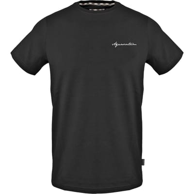 Aquascutum Heren Logo Crew Neck Regular T-shirt (Zwart)