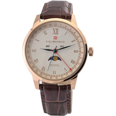 Carl Heinrich Triple Calendar Rose Goud 42mm | G3108 RGW-TRC