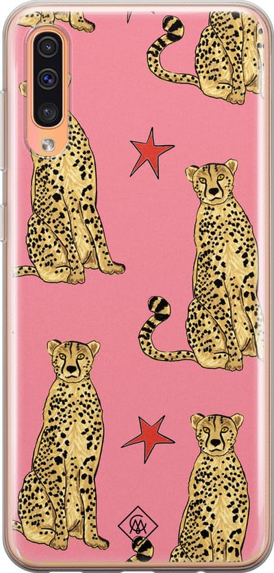 Casimoda® hoesje - Geschikt voor Samsung A50/A30s - The Pink Leopard - Backcover - Siliconen/TPU - Roze