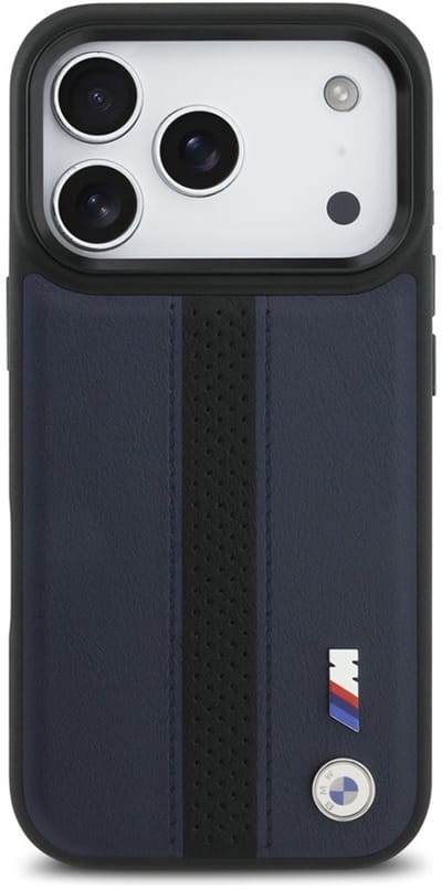 BMW M Perforated Stripe Logo MagSafe Case for iPhone 17 Pro - Navy Blue