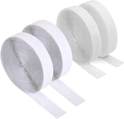 Dubbelzijdige sterke tape, 10 m x 20 mm, ideaal voor naaien, bevestigen van vloerkleden en insectenhorren, perfect voor DIY-projecten, wit