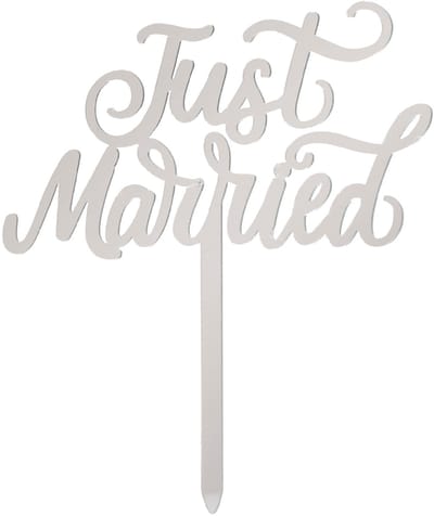 Dekora Caketopper Just Married Silver