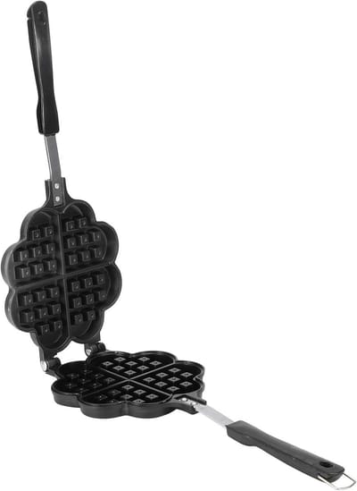 Wafelmaker Gasfornuis - Keukenaccessoire Bakplaat - Snelle Wafels Maken - Dubbelzijdig Ontwerp - 35x14cm - Zwart