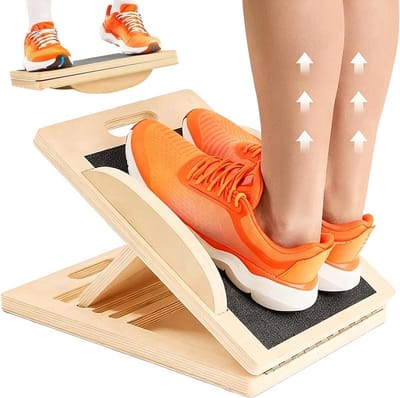 Verstelbare Houten Kuitrekplank met 5 Hellingshoeken, Draagbare Balansplank voor Krachttraining, Yoga en Spierverlenging