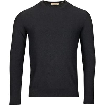 Thomas Maine Trui Crew Neck Piqué Structure Knit Garment Dye Navy / male