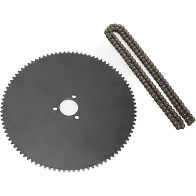 190mm 47 Tanden Tandwiel 11 1 2in 25 Ketting Kit Koolstofstaal Vervanging voor Zooma 2-takt 25cc 33cc Scooter Bromfiets black